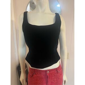 Amazing Kathlin Argiro Atelier Vintage Black Velvet Satin Lined Back Zip Sleevel